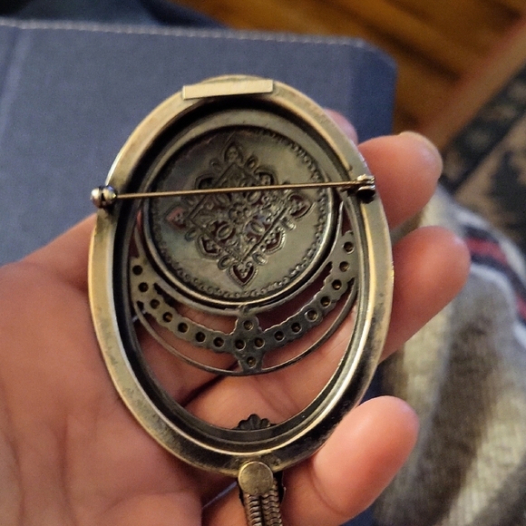 Ermani Bulatti Silver and Blue Vintage Brooch with Feather Details - Picture 4 of 6